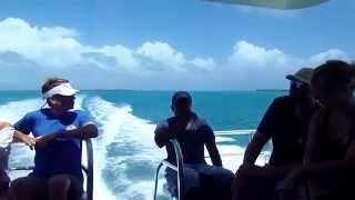 Boat ride in the Caribbean Sea of Belize