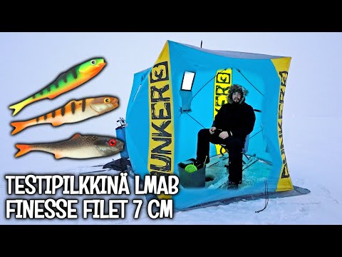 PILKKITELTASSA EI TUULI KÄY - AHVENPILKILLÄ MERELLÄ - PILKKIJIGIT TOIMII