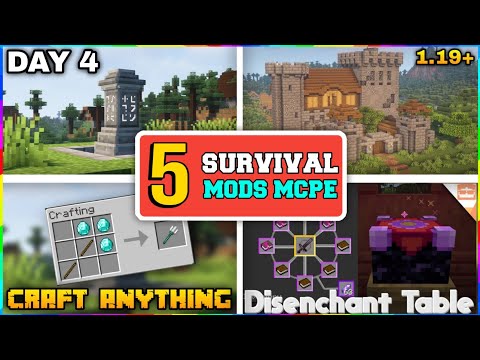 Top 5 survival mods for minecraft pocket edition | Best Minecraft mods 1.19 | Criptbow Gaming