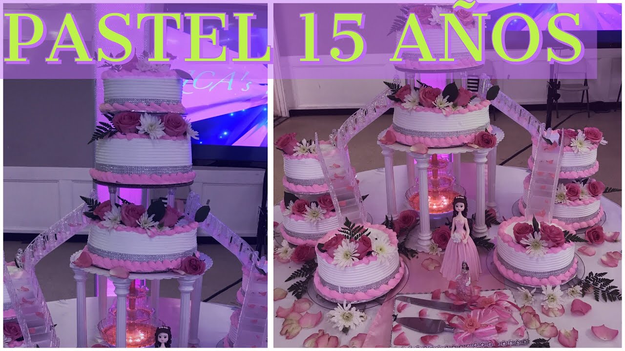 PASTEL DE 15 AÑOS(9 PISOS) EN COLOR ROSA TRABAJO REALIZADO SABADO 7 DE OCTUBRE  2017