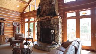preview picture of video 'Fox Woods Home Tour - Hybrid Log Chalet Style - Dickinson Homes & LeClair Photo + Video'