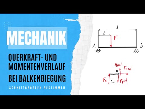 Mechanik Querkraftverlauf Biegemomentenverlauf zeichnen | Schnittgrößen bestimmen | Biegung