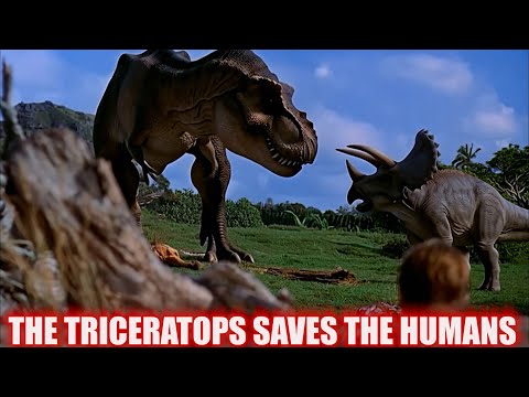 THE TRICERATOPS SAVES ALL THE HUMANS IN JURASSIC PARK