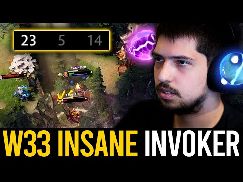 W33 INVOKER INSANE GAMEPLAY DESTROYS THE DIRE TEAM NO MERCY | Dota 2 Invoker
