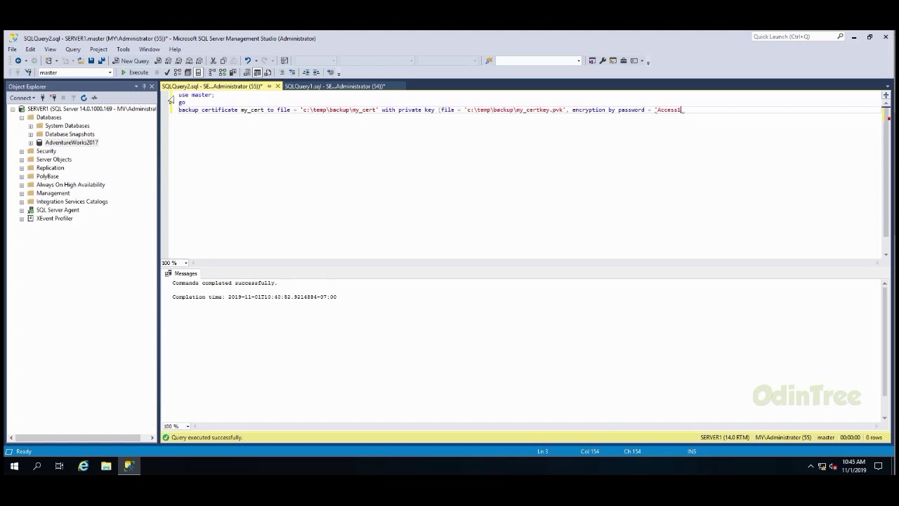 Protect your database data  - Activate Transparent Data Encryption TDE - SQL Server - Step by Step