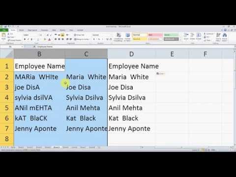 Excel convert text to proper case