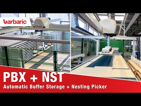 Barbaric NST Nesting Picker + PBX Buffer Storage // Automatic Unloading of CNC & Part Storage System
