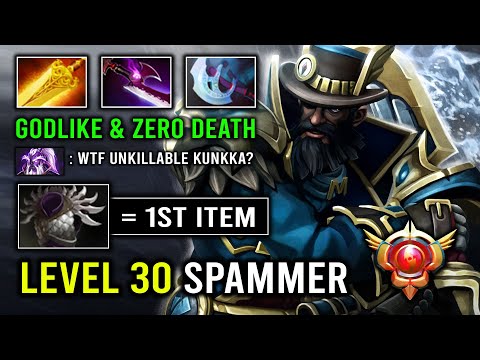 WTF 1st Item Blade Mail LEVEL 30 Kunkka Spammer Perfect Tidebringer 100% Beyond Godlike Dota 2