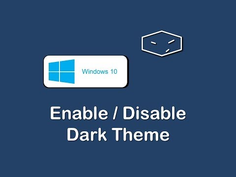 windows 10 enable or disable dark theme