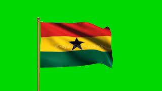 Ghana National Flag | World Countries Flag Series | Green Screen Flag | Royalty Free Footages