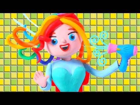 FROZEN ELSA NEW HAIR STYLE ❤ Spiderman, Hulk & Frozen Elsa PlayDoh Cartoons For Kids