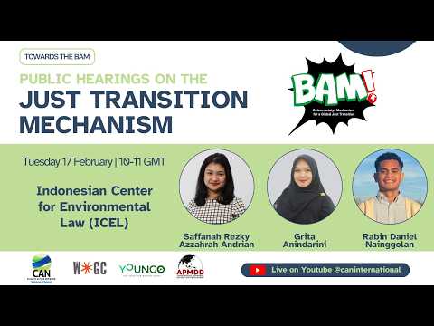 ICEL | TOWARDS THE BAM: Public Hearings on the Just Transition Mechanism