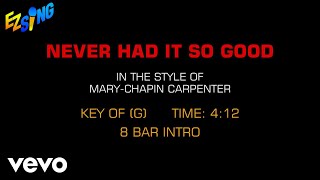 Mary Chapin Carpenter - Never Had It So Good (Karaoke EZ Sing)