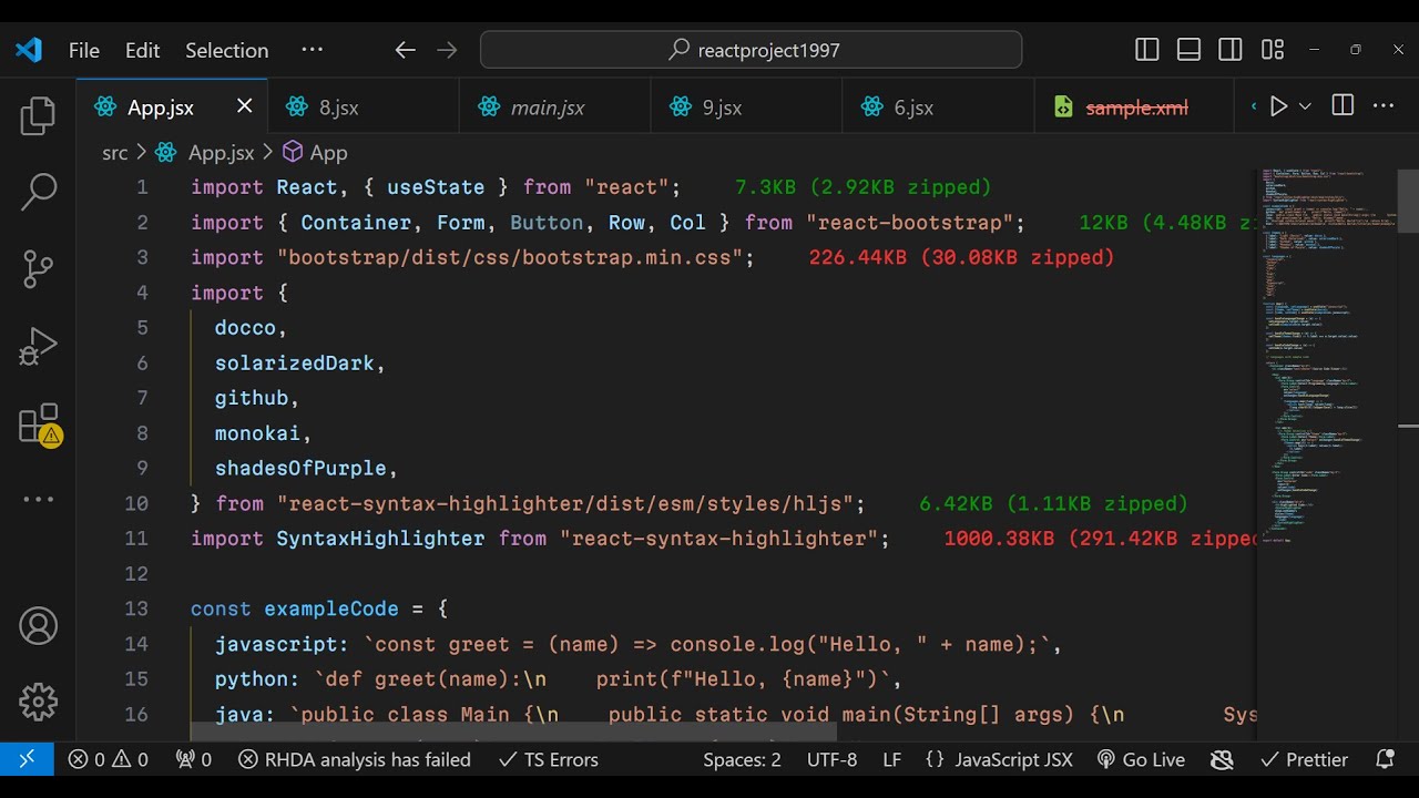 Build a React.js Source Code Viewer to Highlight Source Code Using react-syntax-highlighter in JS