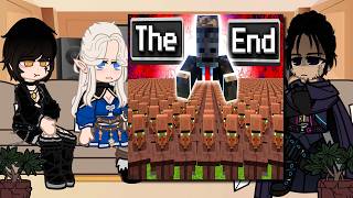 [NTR] Bad ending party React to Lihan as GROX 1,000,000 Villager MANHUNT |Minecraft gacha reacts {4}