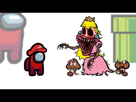 Mini Crewmate Kills Creepy Super Mario Characters | Among Us