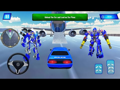 US Police Car Robot Transform - Police Plane Transport - Android Gameplay