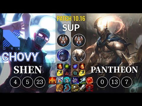 DRX Chovy Shen vs Pantheon Sup - KR Patch 10.16