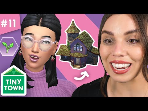 Building a crystal tiny house!???????? Sims 4 TINY TOWN ???? Purple #11