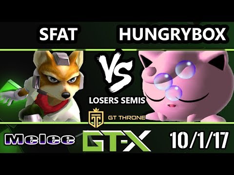 GTX 2017 Melee - Liquid'Hungrybox (Jigglypuff) vs CLG.SFAT (Fox) - SSBM L.Semis