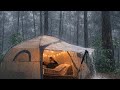 ENJOYING BAD WEATHER LIGHTNING STORMS AND VERY HEAVY RAIN ️CAMPING IN HEAVY RAIN ️