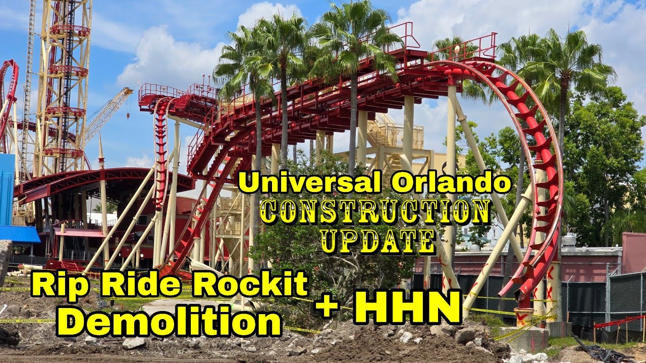 Universal Orlando Resort Rip Ride Rockit Demolition, HHN Sets, & General Park Update