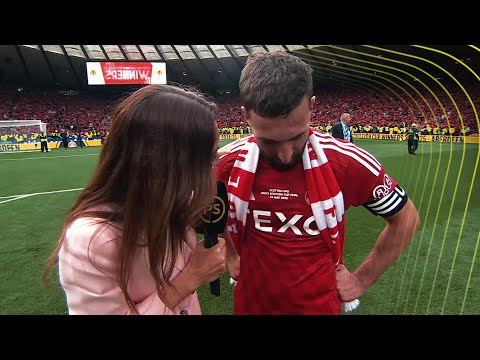 An emotional Graeme Shinnie reacts after captaining Aberdeen to Scottish Cup Final glory