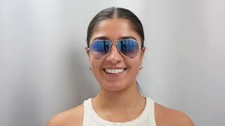 Woman model wearing Ray-Ban Aviator RB3025 003/3F Sunglasses