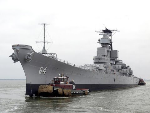 How did Battleship Wisconsin Arrive at Nauticus?