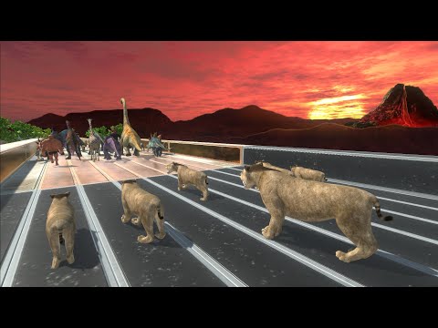 Trying to escape from SMILODON PACK - Animal Revolt Battle Simulator