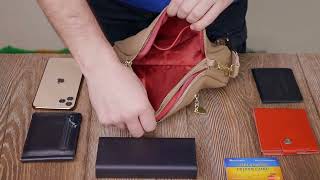 Жіноча сумка на два відділення з натуральної шкіри Vintage 22356 бежева