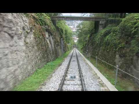Standseilbahn 2500.01 Biel - Magglingen Talfahrt 2021 - funicular funiculaire Macolin Switzerland