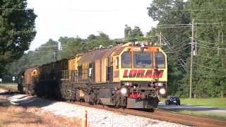 preview picture of video 'Norfolk Southern 073 WB Loram Rail Grinder in Douglasville,Ga 09-04-2013© HD'