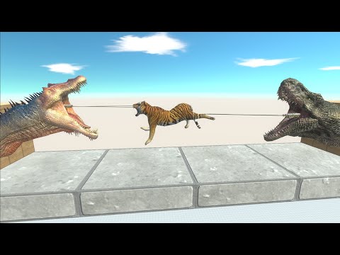 T-REX vs SPINOSAURUS Fierce Competition For Prey - Animal Revolt Battle Simulator