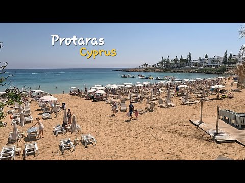 Protaras Beach Escape ⛱️Crystal Waters | 4K 🌞 Cyprus 🇨🇾  Ambient Sounds  Only ✨️