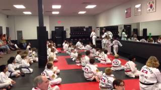 Aiden karate graduation - green belt