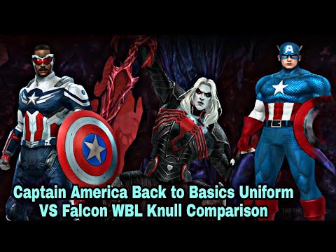 Captain America Back to Basics Uniform VS Falcon WBL Knull Comparison - Marvel Future Fight