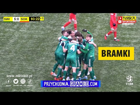 tv.nsk.pl [bramki] MKS Świt Nowy Dwór Mazowiecki - OKS Sokół Ostróda 5:0 (2:0) 2023-03-11 g. 15:00