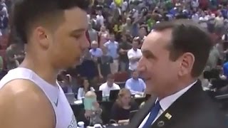 Coach K Lectures Oregon’s Dillon Brooks, Lies About It