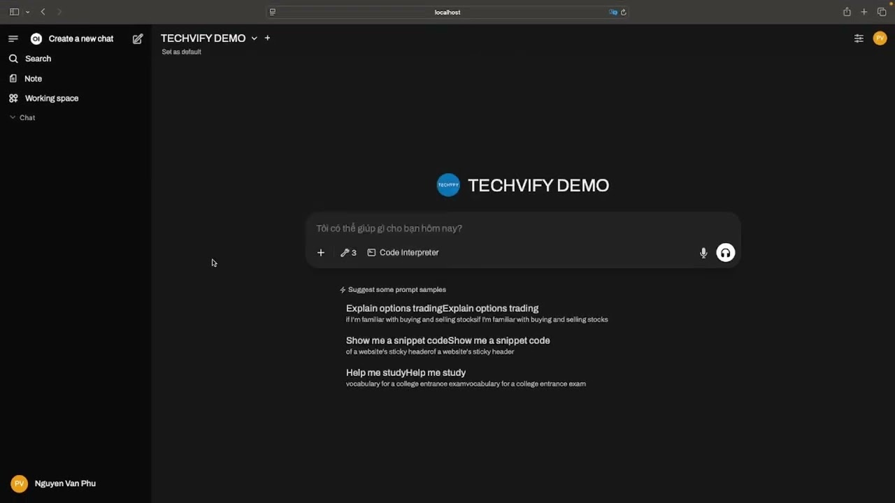 AI Internal Chatbot demo video