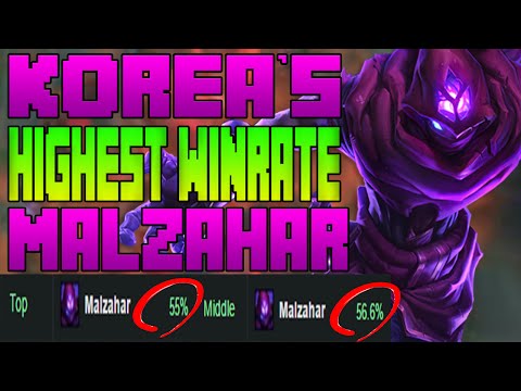 HIGHEST WINRATE MID AND TOP LANE in KOREA [Patch 6.13] | Malzahar League of Legends