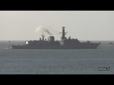 HMS MONMOUTH F235 IN PLYMOUTH SOUND LEAVING DEVONPORT NAVAL BASE - 25th March 2019
