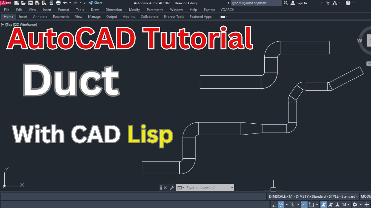 Easy Draw Rectangular Duct With AutoCAD Lisp
