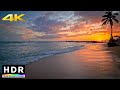 4K HDR Sunset Beach Walk Ocean Ambience Sounds Waikiki Hawaii