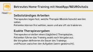 HeadApp - Login ins Home-Training und Erstellung eines Therapieplanes