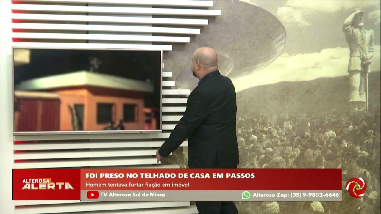 Preso no telhado após tentativa de furto de fiação em Passos