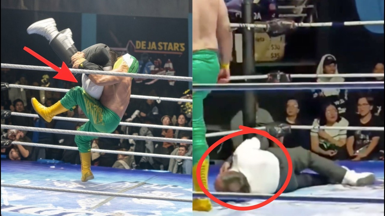 LUCHADOR APLICA MARTINETE PROHIBIDO a UN REFERI en MÉXICO y F4LL3C3... LA LUCHA LIBRE está de LUTO