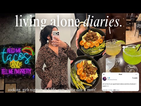 living alone diaries ♡ : new hobbies, girls night in, bestie date, gym + work & more!