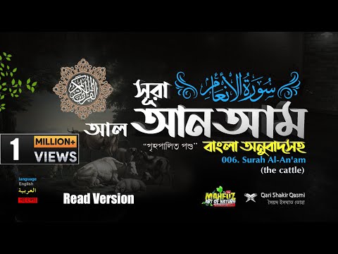 006 আল আনআম Surah Al An`am  سورة الأنعام Read Version ❤ Qari Shakir Qasmi ▶mahfuz art of nature