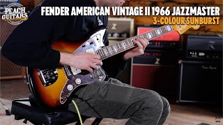 Video thumbnail for No Talking...Just Tones | Fender American Vintage II 1966 Jazzmaster | Rosewood - 3-Colour Sunburst by Peach Guitars